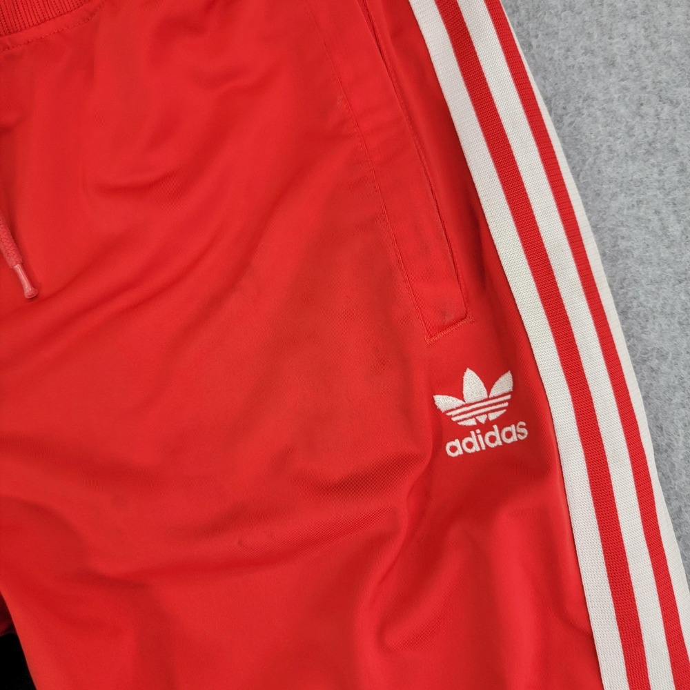 Adidas Pants Mens Medium Red Black Woven Track Colorblock Side Stripe HC2078 - Picture 3 of 16
